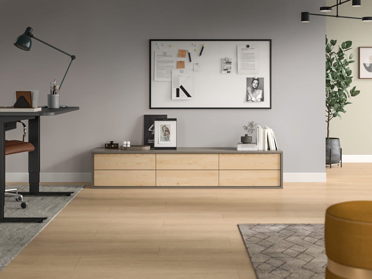 Lowboard außergewöhnliche Dekorkombination planen mit Schreinerei Reinhardt