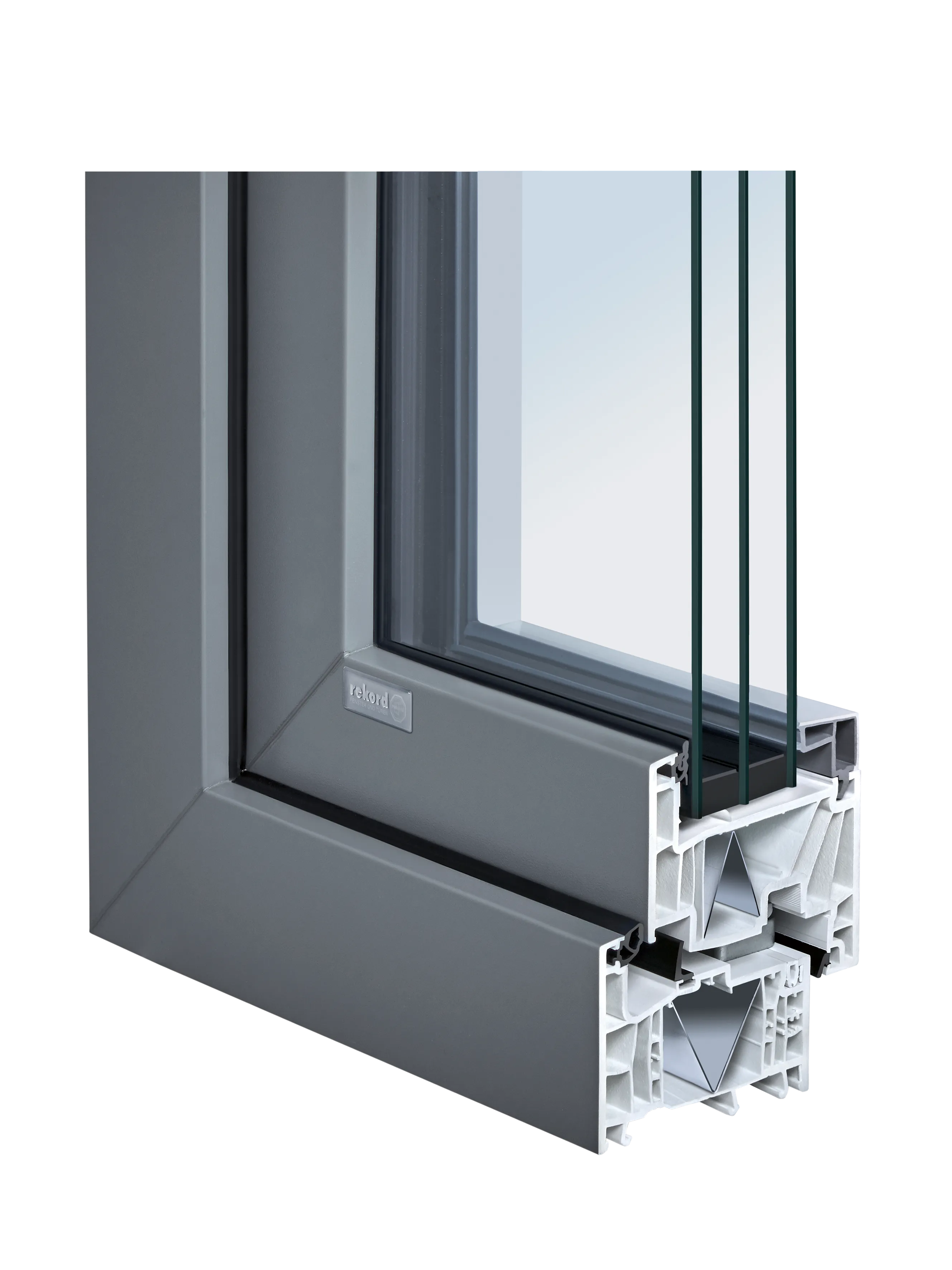 Premium Fenster Musterecke mit LowE Folie und Mehrscheibenverglasung
