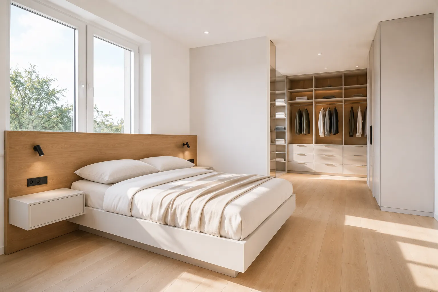 Schlafzimmer nach Maß mit offener Ankleide in Kassel