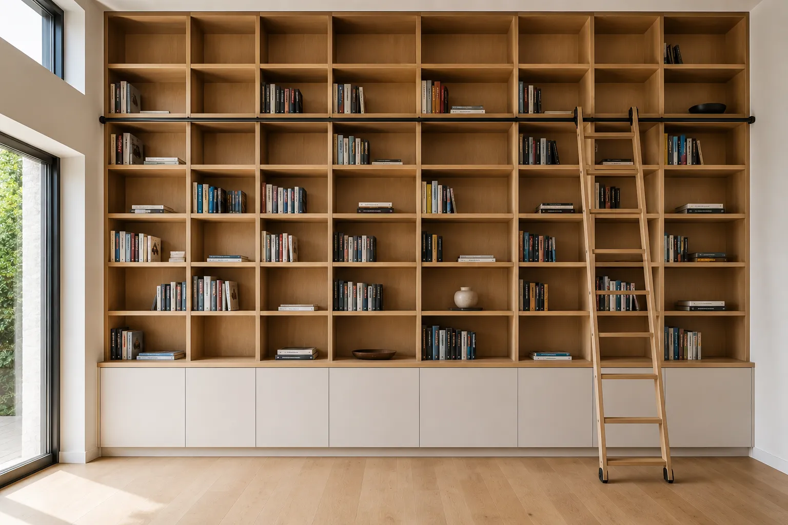 Hausbibliothek nach Maß mit Bibliotheksleiter in Kassel